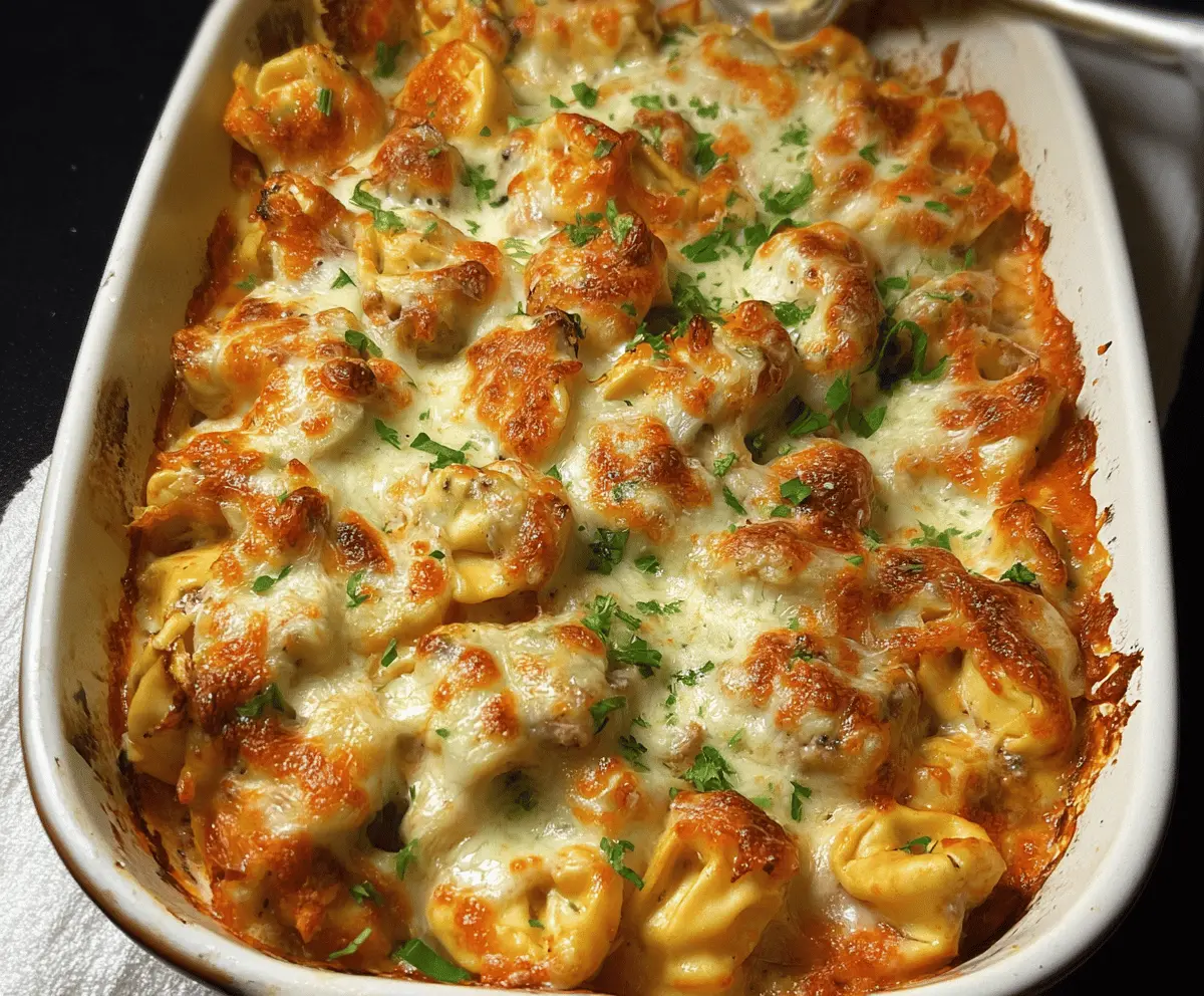Creamy Alfredo Tortellini Bake Recipe: Easy & Delicious Dinner Idea