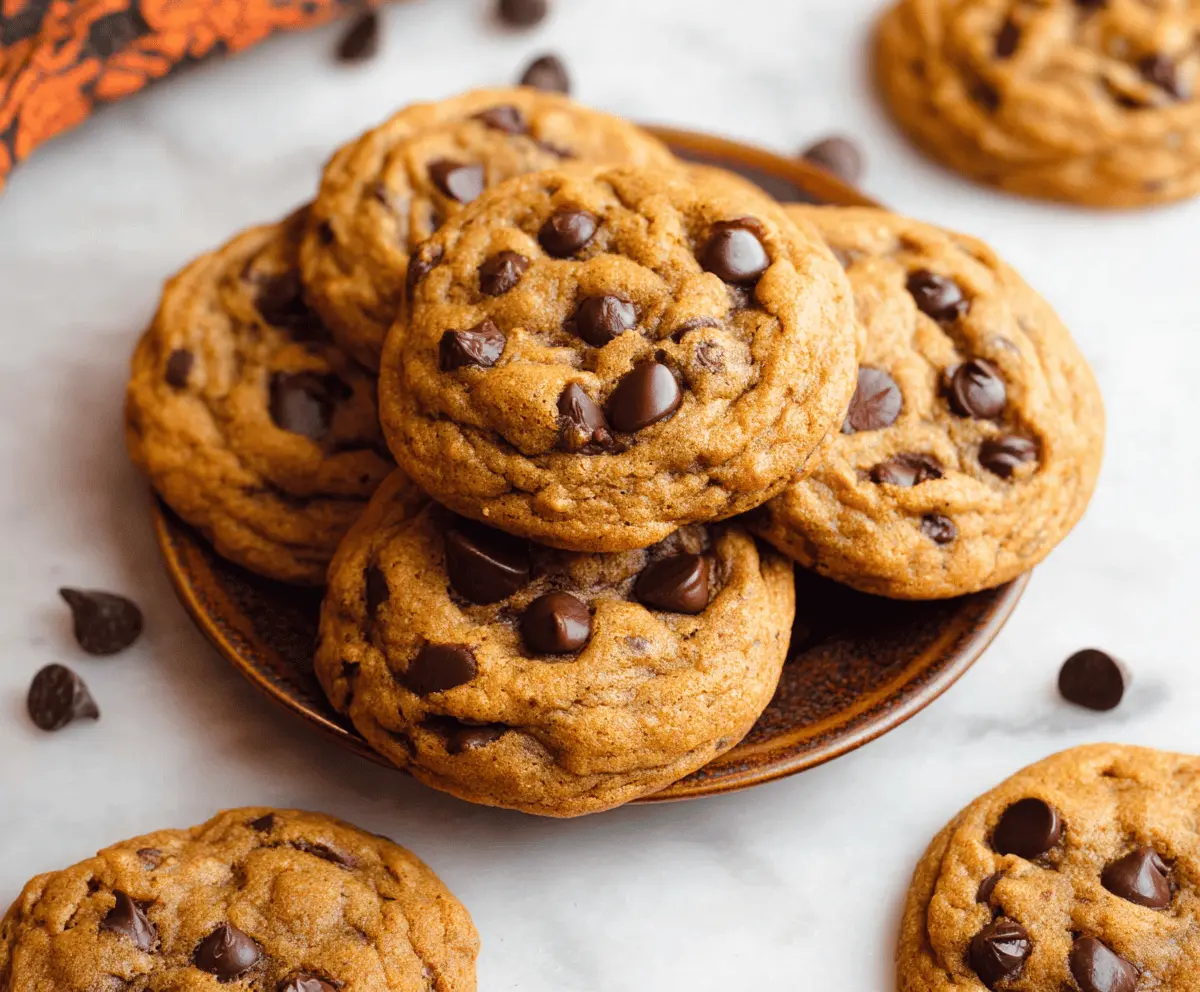 Chewy Pumpkin Chocolate Chip Cookies
