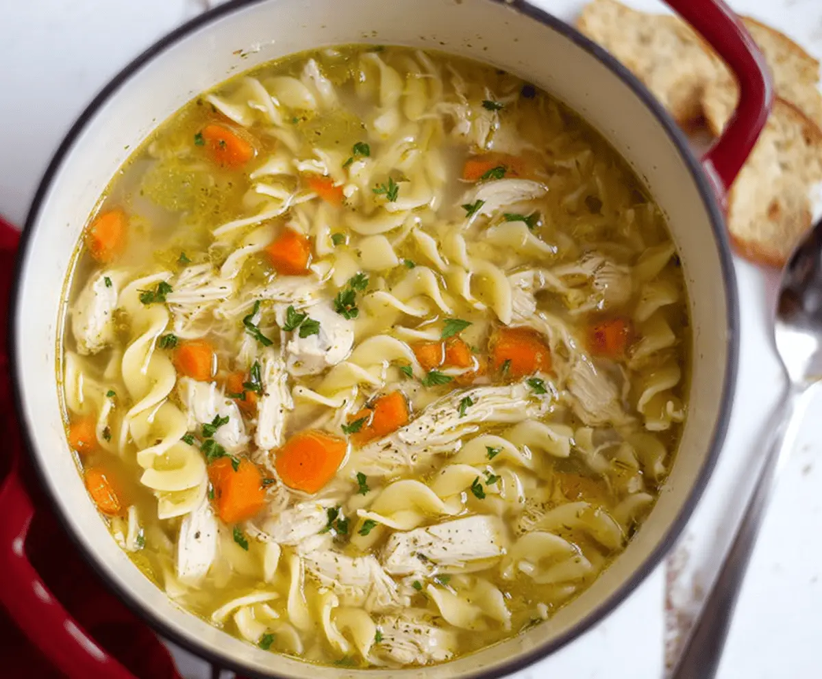 CopyCat Panera Bread Chicken Noodle Soup Recipe – Easy & Delicious