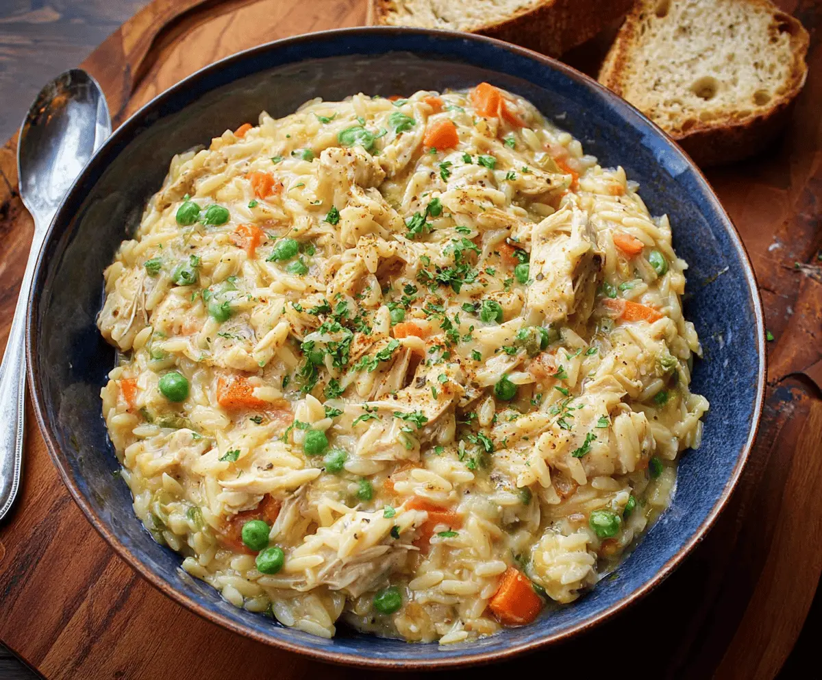 Cozy Chicken Pot Pie Orzo Recipe – Easy Comfort Food