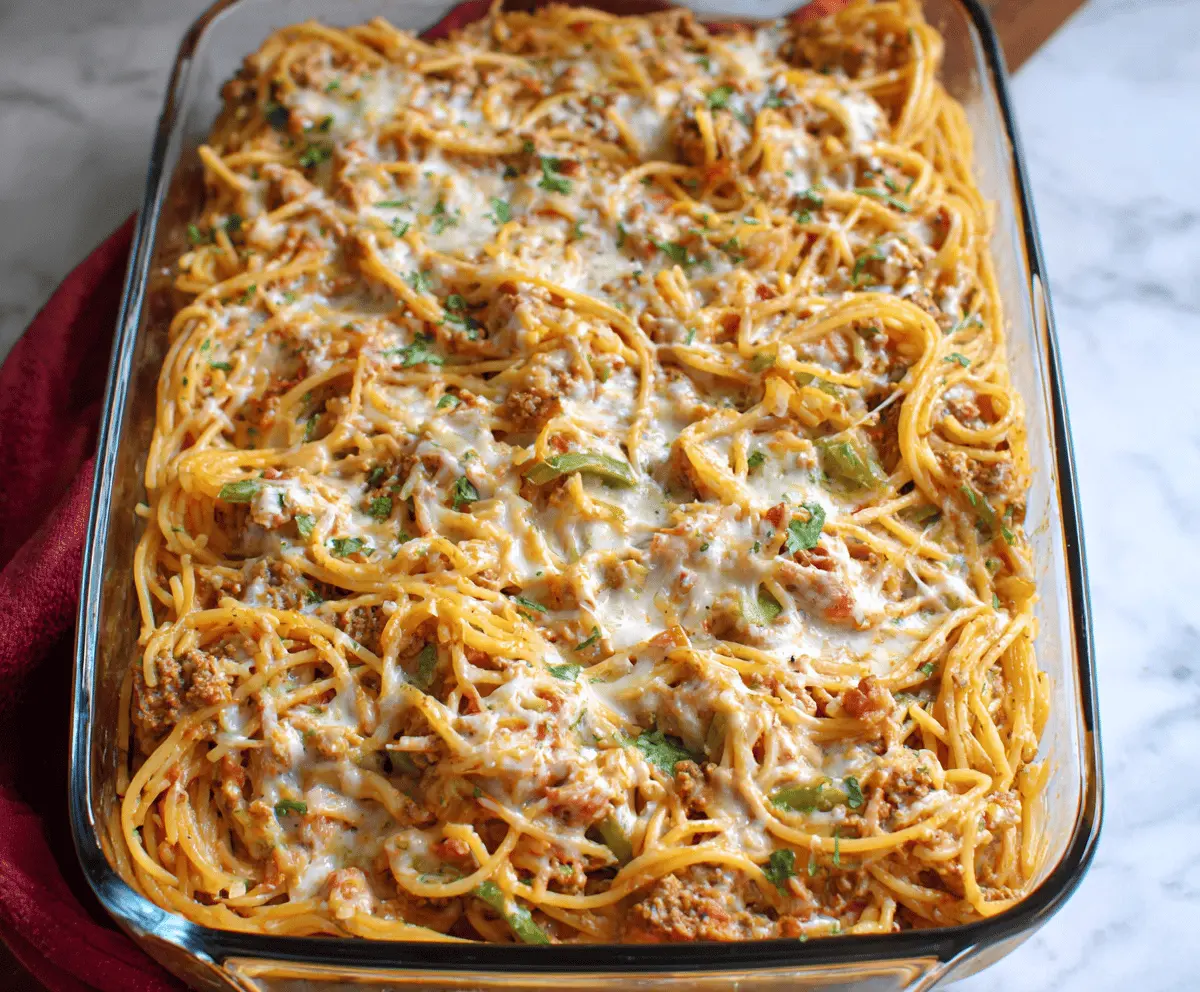 Easy Creamy Southern Spaghetti Bake Recipe