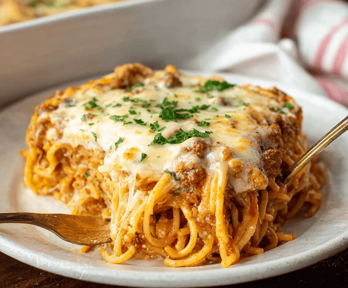 Easy Creamy Southern Spaghetti Bake Recipe