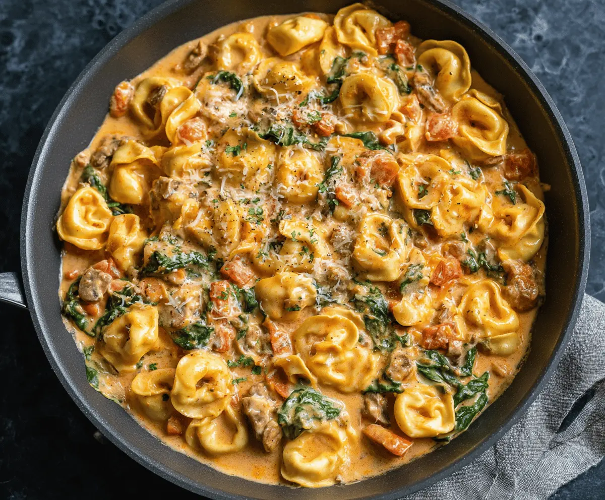 Creamy Spinach Tomato Tortellini