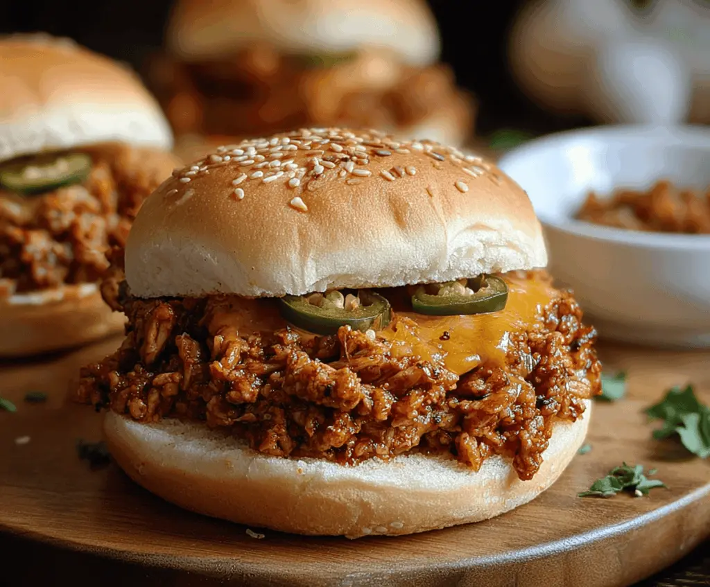 Delicious Easy Cajun Chicken Sloppy Joes served on a bun with fresh toppings, perfect for a flavorful quick meal