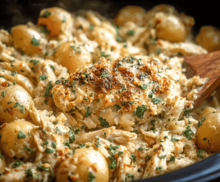Garlic Parmesan Crockpot Chicken and Potatoes