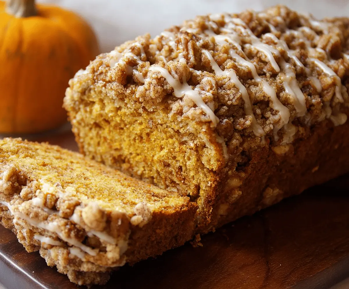 Easy Pumpkin Streusel Bread Recipe with Crunchy Topping