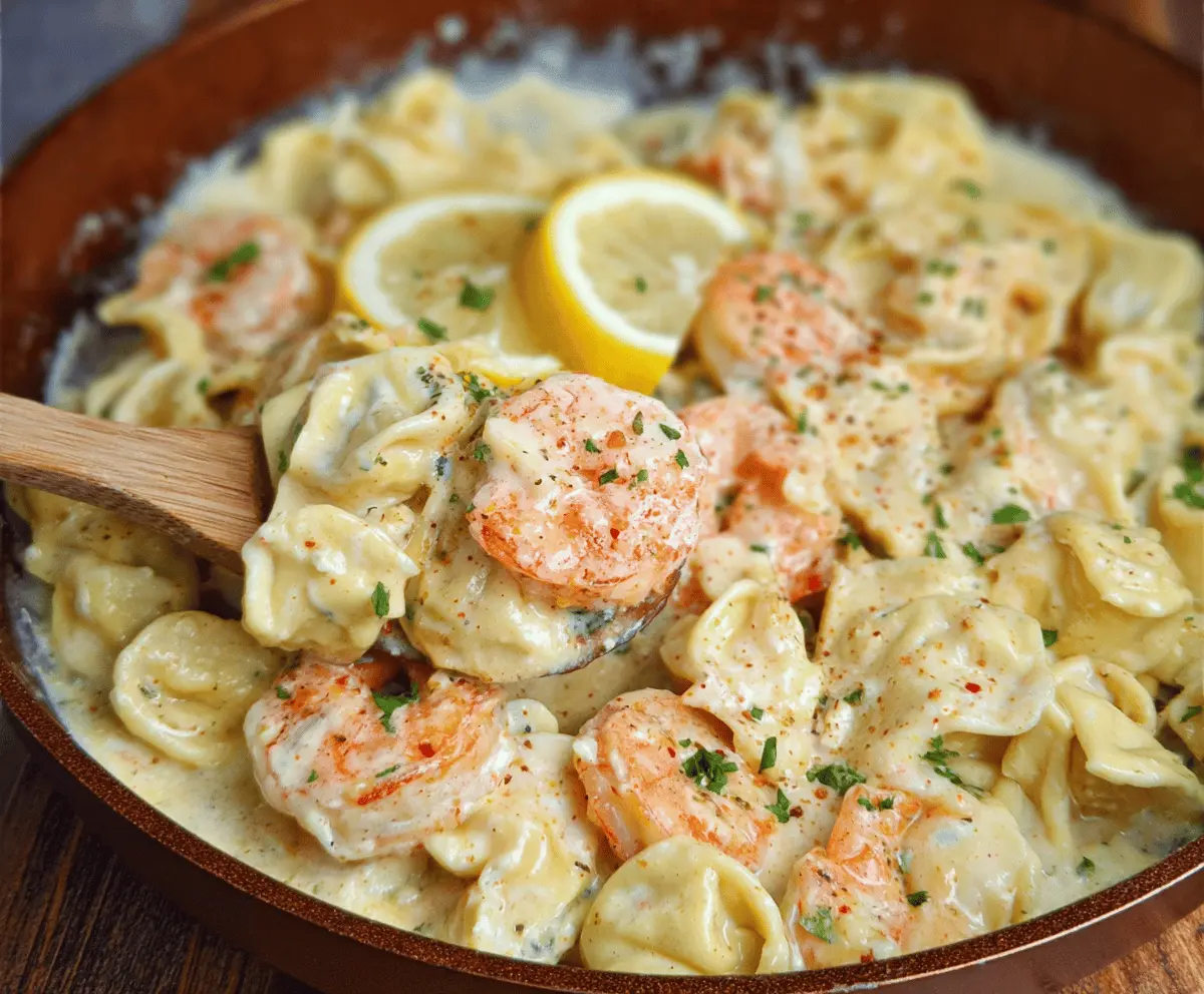 Shrimp Tortellini in Lemon Garlic Cream Sauce