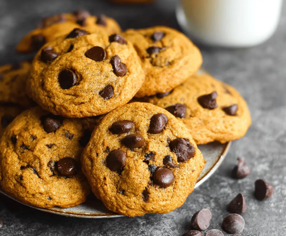 Soft & Gooey Pumpkin Chocolate Chip Cookies