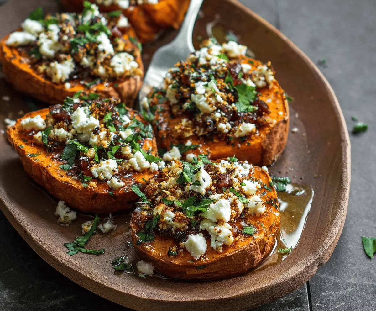 Sweet Potato Rounds with Honey & Feta Crumble