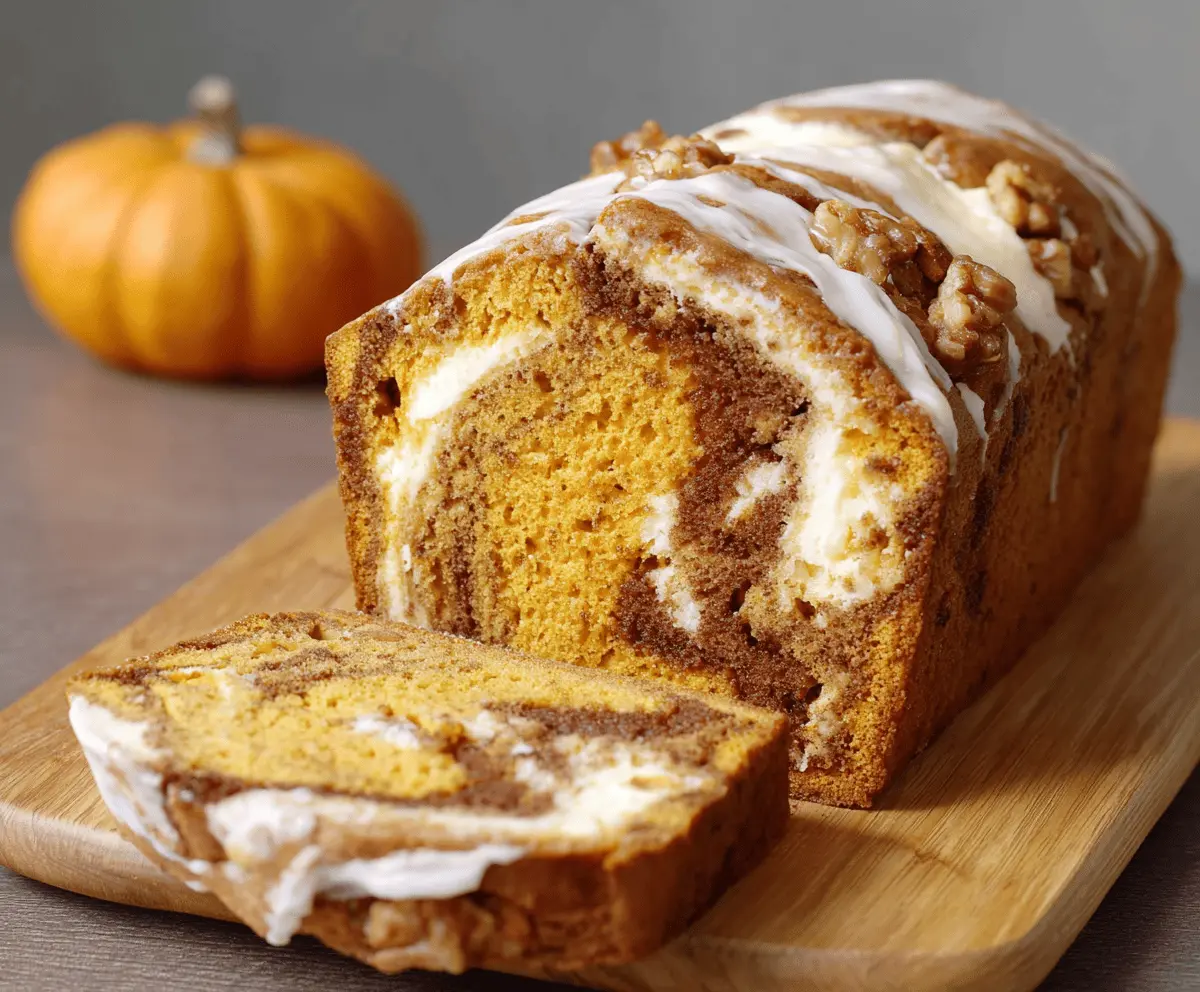 Taste Delicious Swirled Pumpkin Cream Cheese Bread