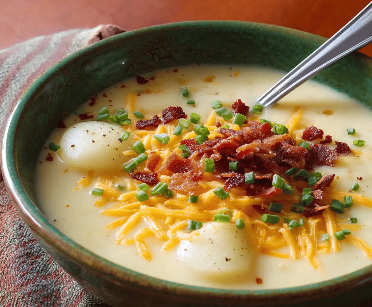 Creamy Baked Potato Soup Recipe – Easy & Comforting