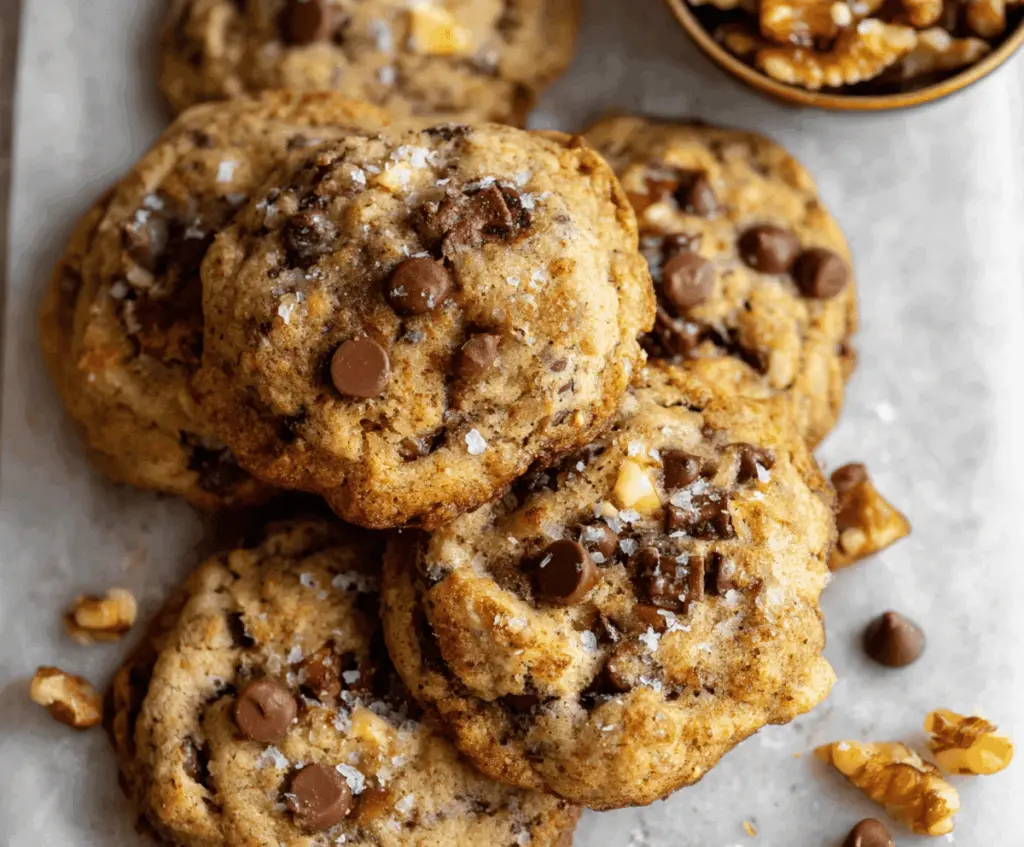 Delicious homemade banana bread cookies with a golden-brown crust and soft, moist interior, perfect for a tasty snack or dessert.