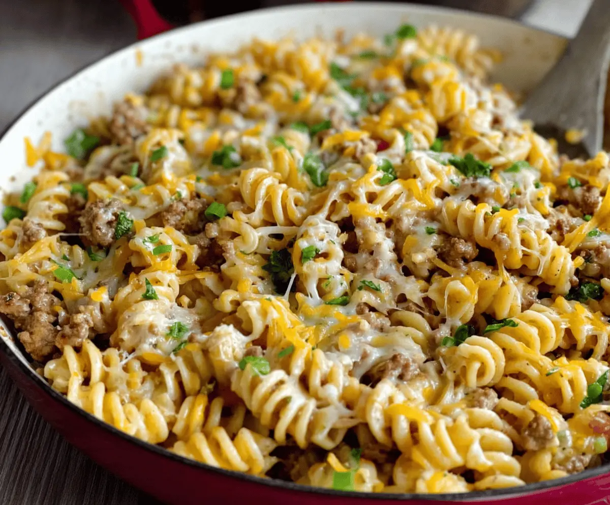 Cheesy Ground Turkey Pasta Recipe – Creamy & Easy Comfort Food