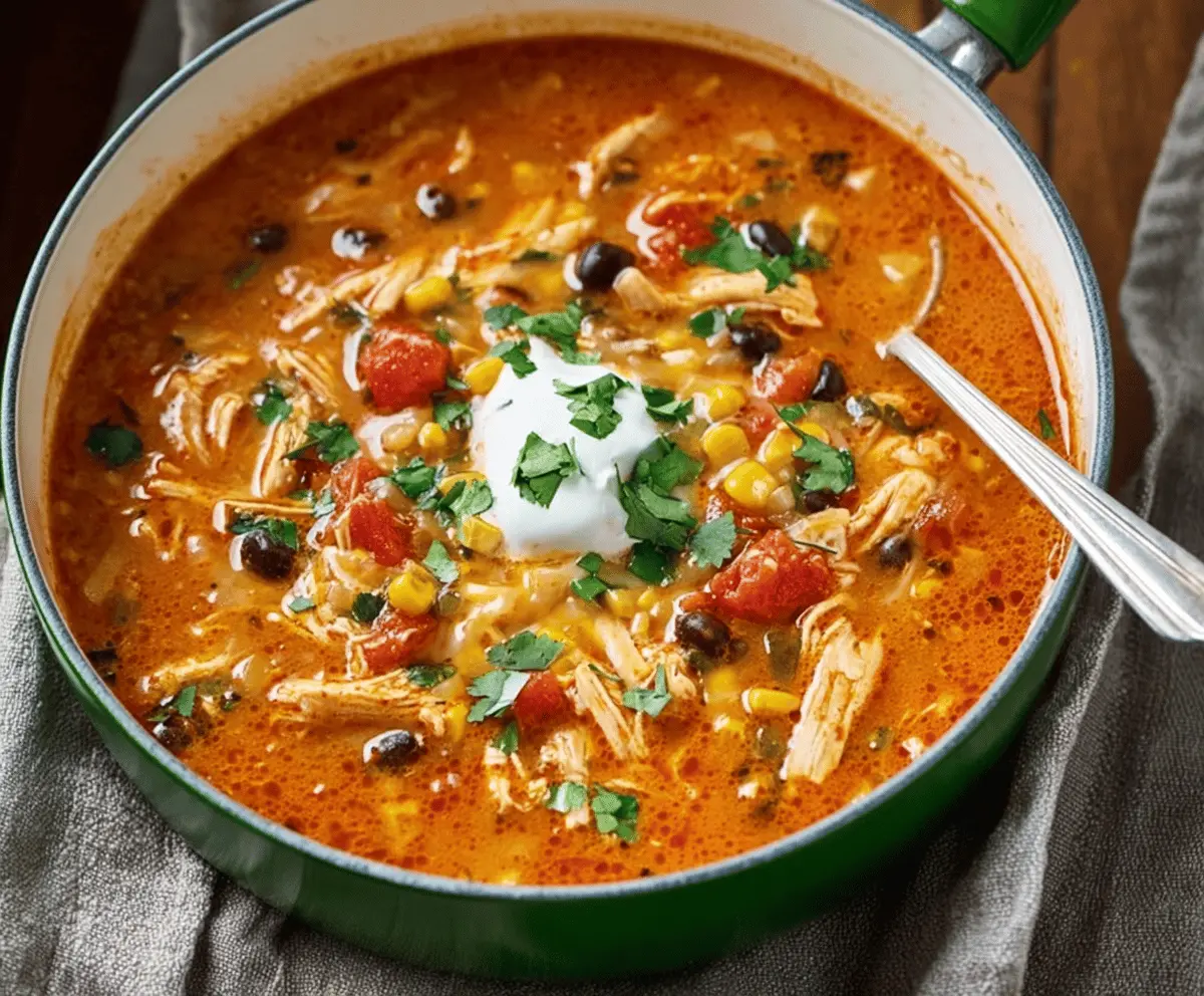Easy Chicken Enchilada Soup Recipe – Comforting & Delicious