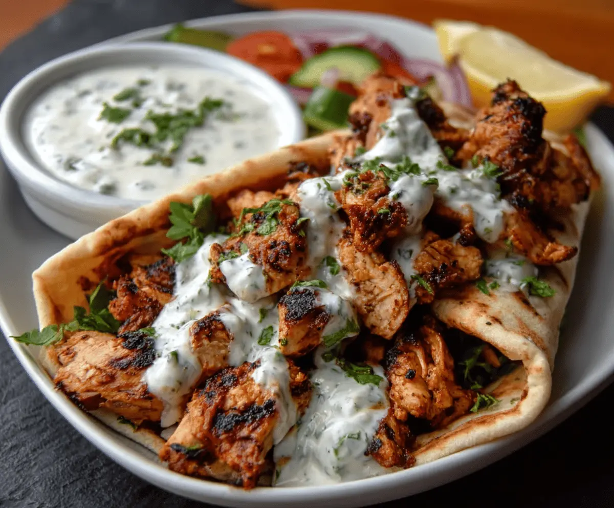 Easy Chicken Shawarma Recipe with Creamy Garlic Sauce