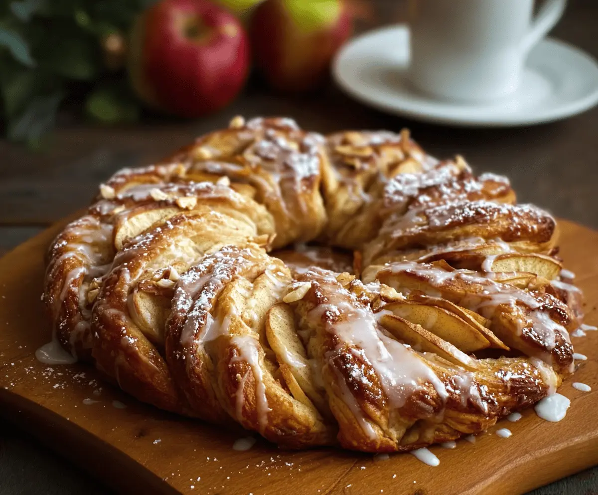 Cozy Apple Kringle with Vanilla Glaze