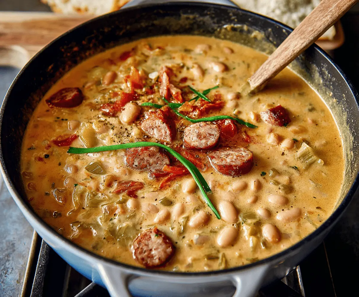 Easy Creamy Bean Soup with Sausage Recipe