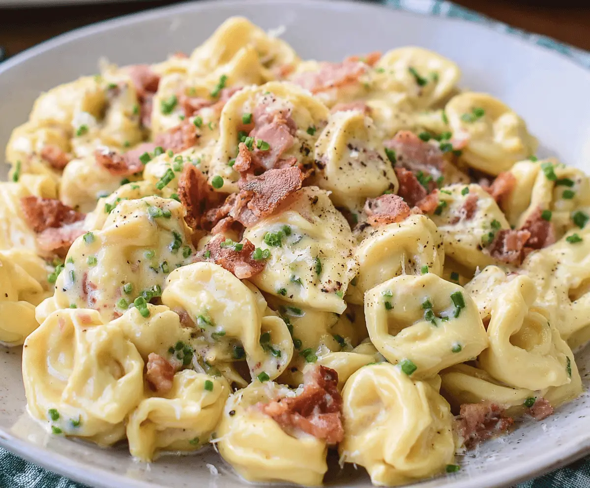Easy Creamy Tortellini Carbonara Recipe