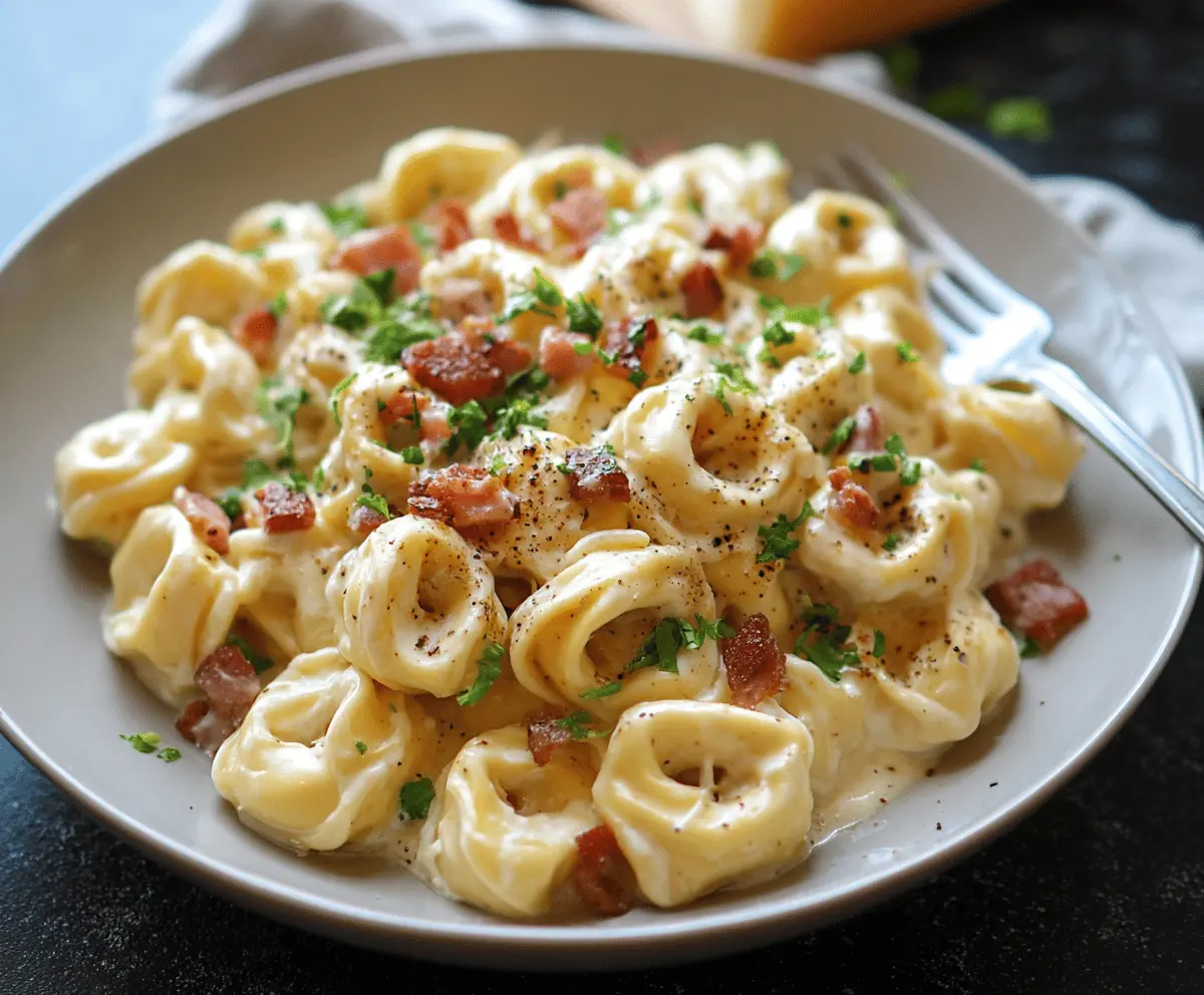 Easy Creamy Tortellini Carbonara Recipe
