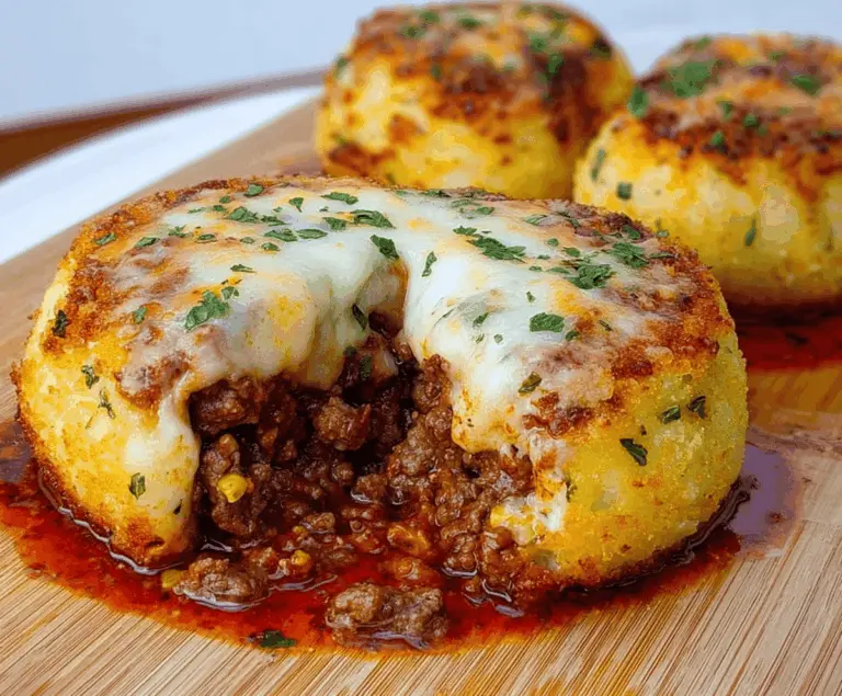 Crispy Mashed Potatoes Stuffed with Cheese & Beef