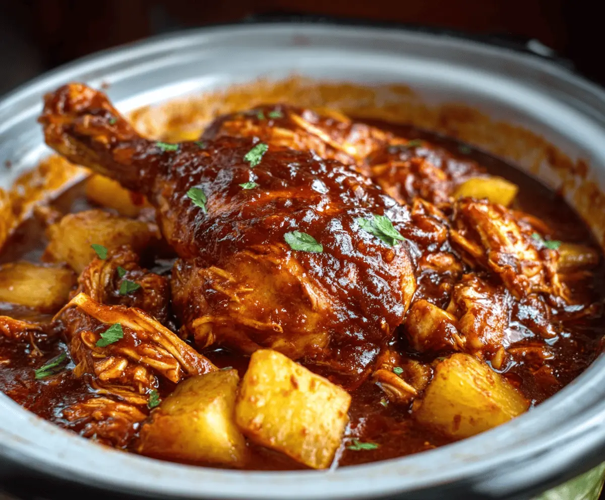 Easy Crockpot Pineapple BBQ Chicken Recipe