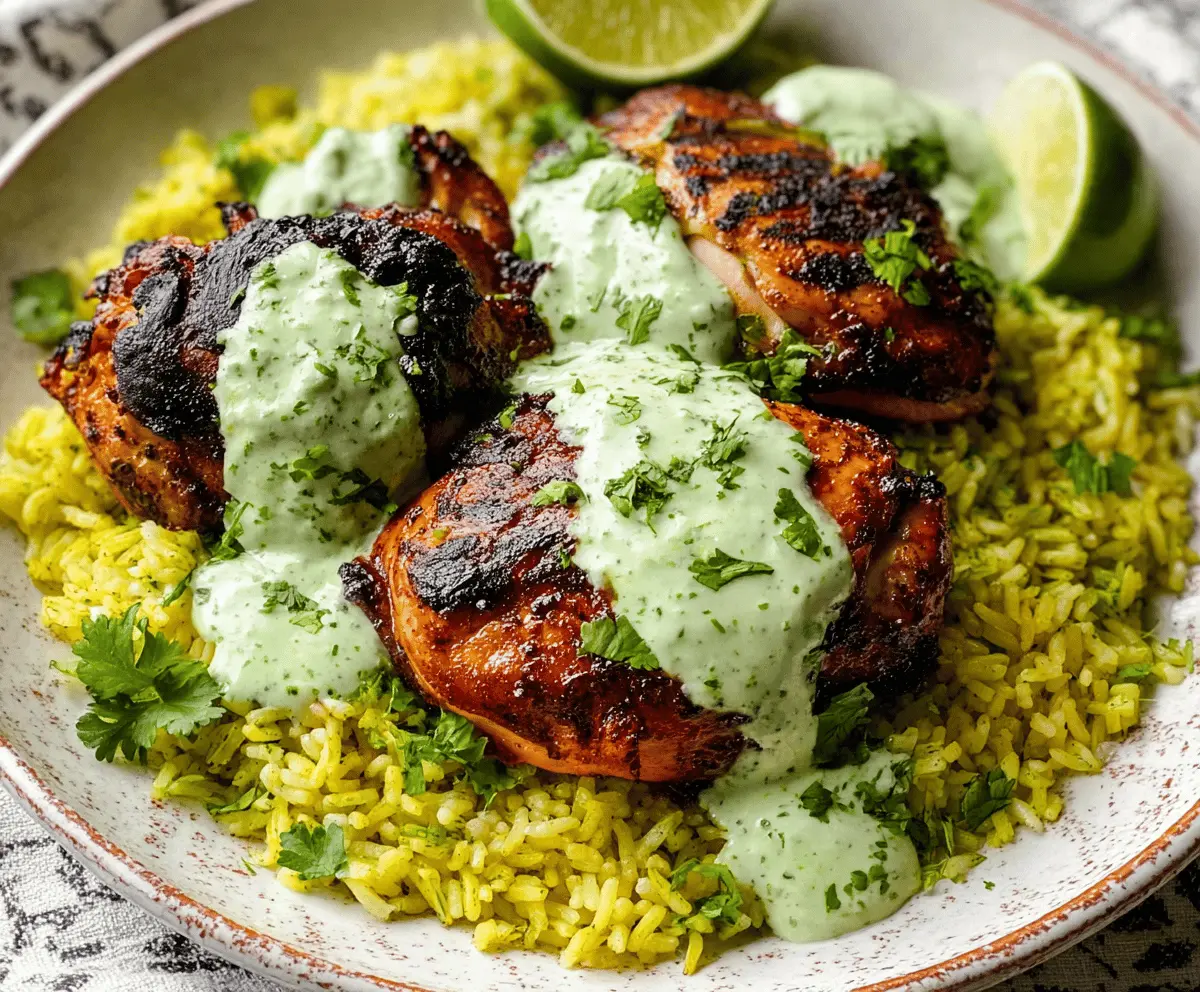 Easy Peruvian Chicken and Rice Recipe with Flavorful Green Sauce
