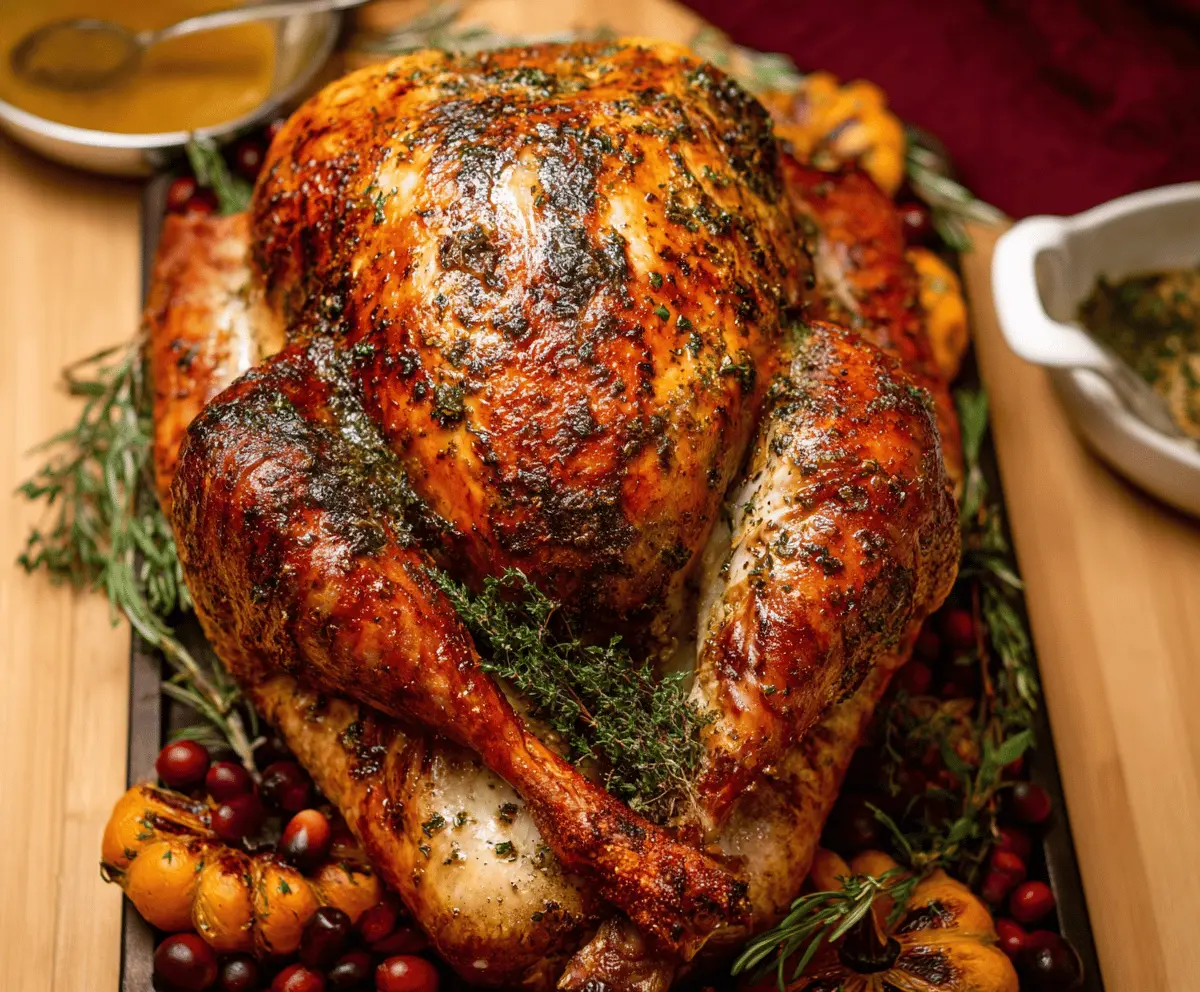 Garlic Herb Butter Roast Turkey