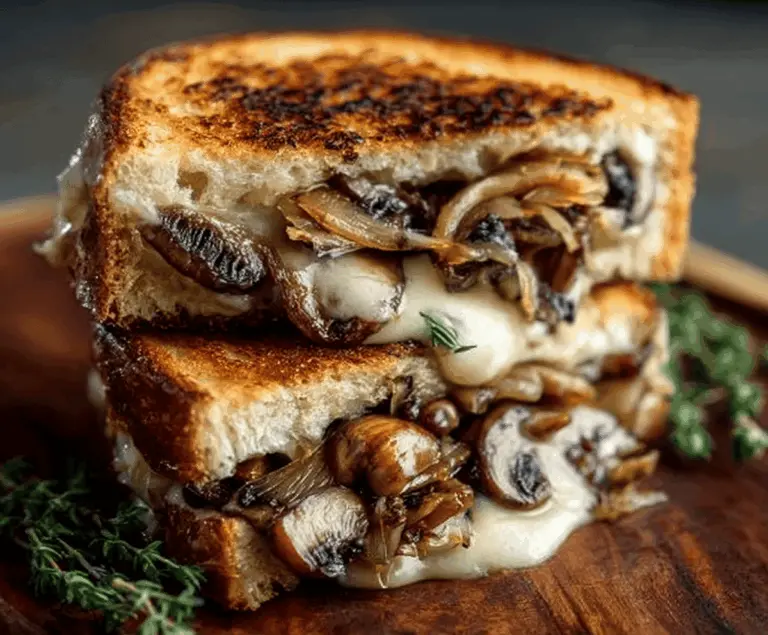 Grilled Cheese with Gouda, Roasted Mushrooms and Onions