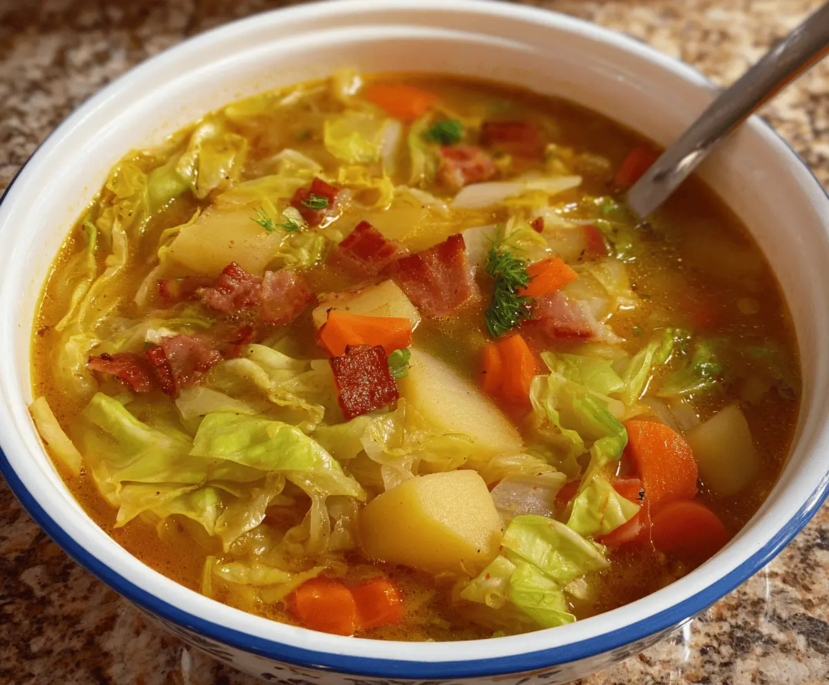 Hearty Irish Bacon, Cabbage & Potato Soup Recipe
