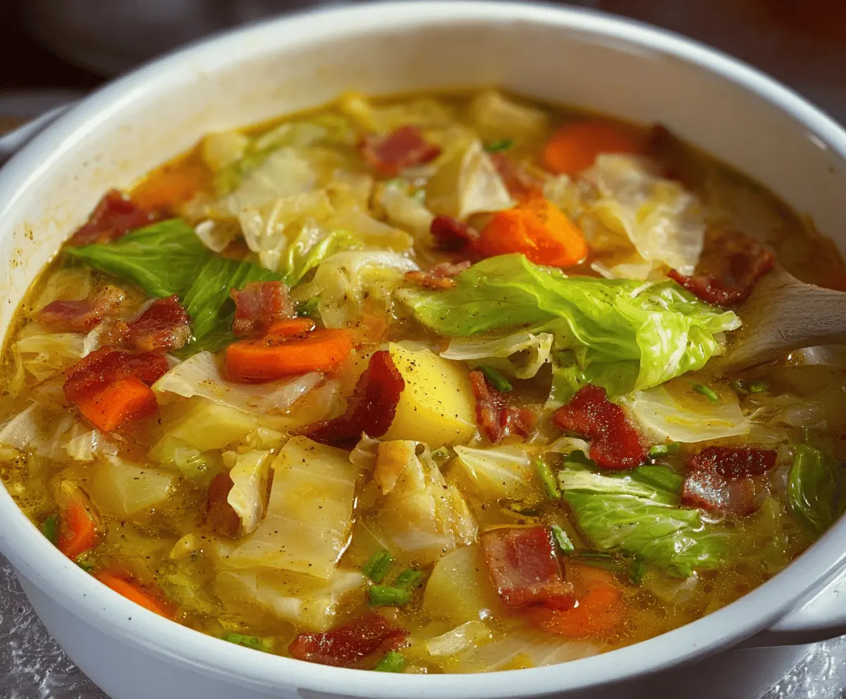 Hearty Irish Bacon, Cabbage & Potato Soup Recipe