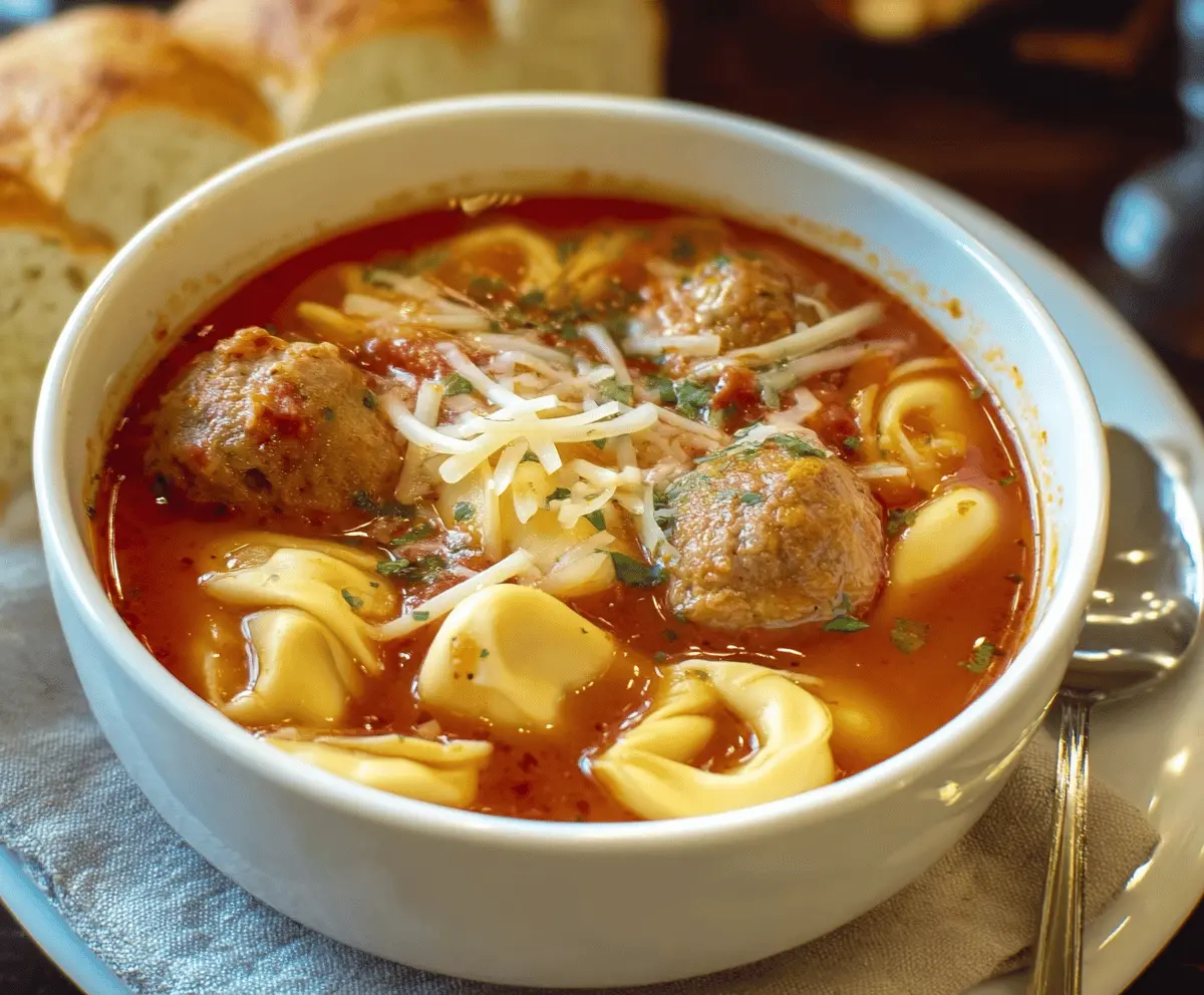 Easy Meatball Soup with Cheese Tortellini Recipe