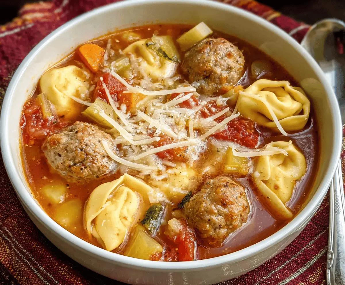 Easy Meatball Soup with Cheese Tortellini Recipe