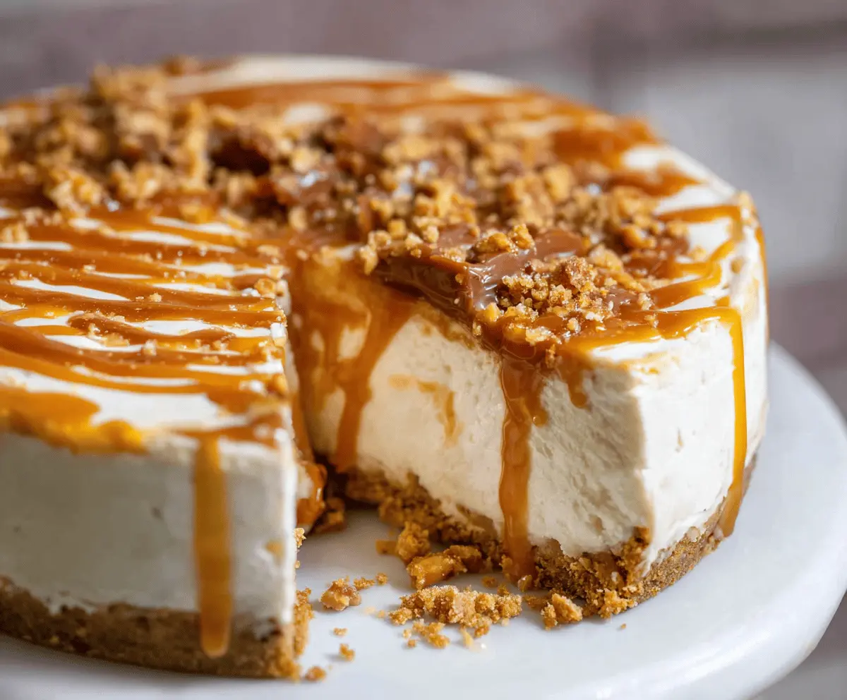 Easy No Bake Salted Caramel Cheesecake