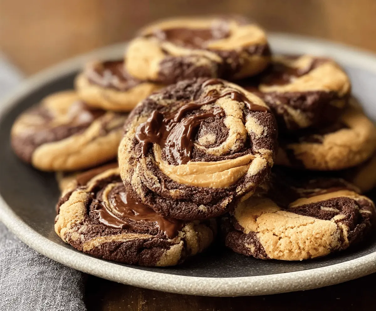 Easy Peanut Butter Brownie Swirl Cookies