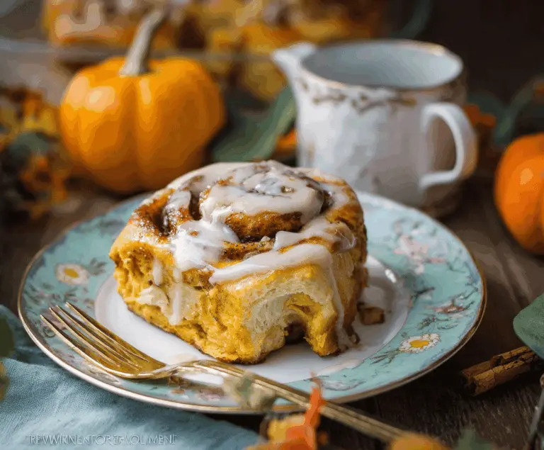 Pumpkin Cinnamon Rolls with Coffee Maple Frosting