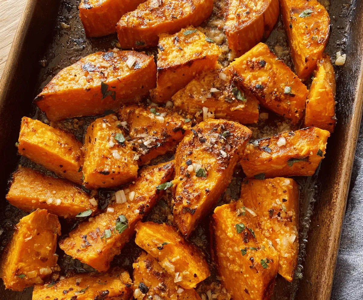 Garlic Parmesan Roasted Sweet Potatoes – Easy & Delicious Recipe