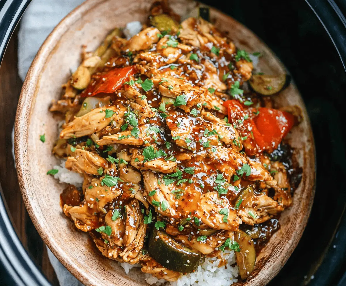 Easy Slow Cooker Honey Garlic Chicken and Veggies Recipe