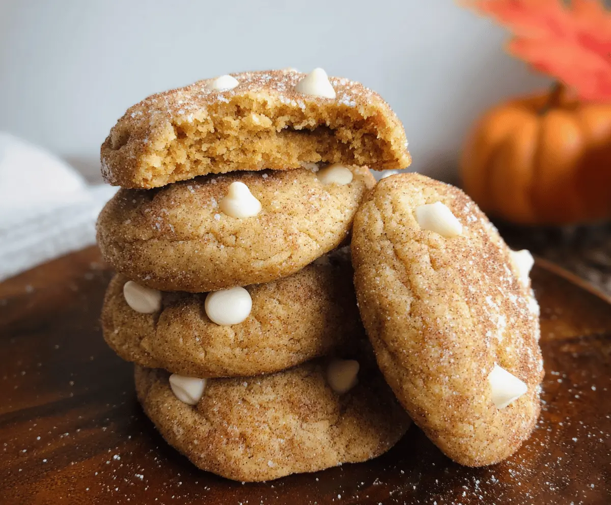 White Chocolate Pumpkin Snickerdoodles Recipe - Soft & Spiced Fall Cookies