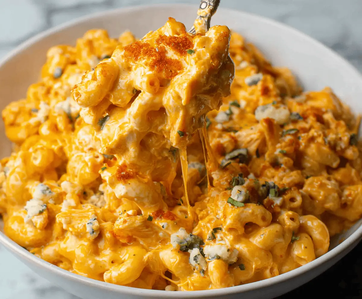 Creamy Buffalo Chicken Mac & Cheese