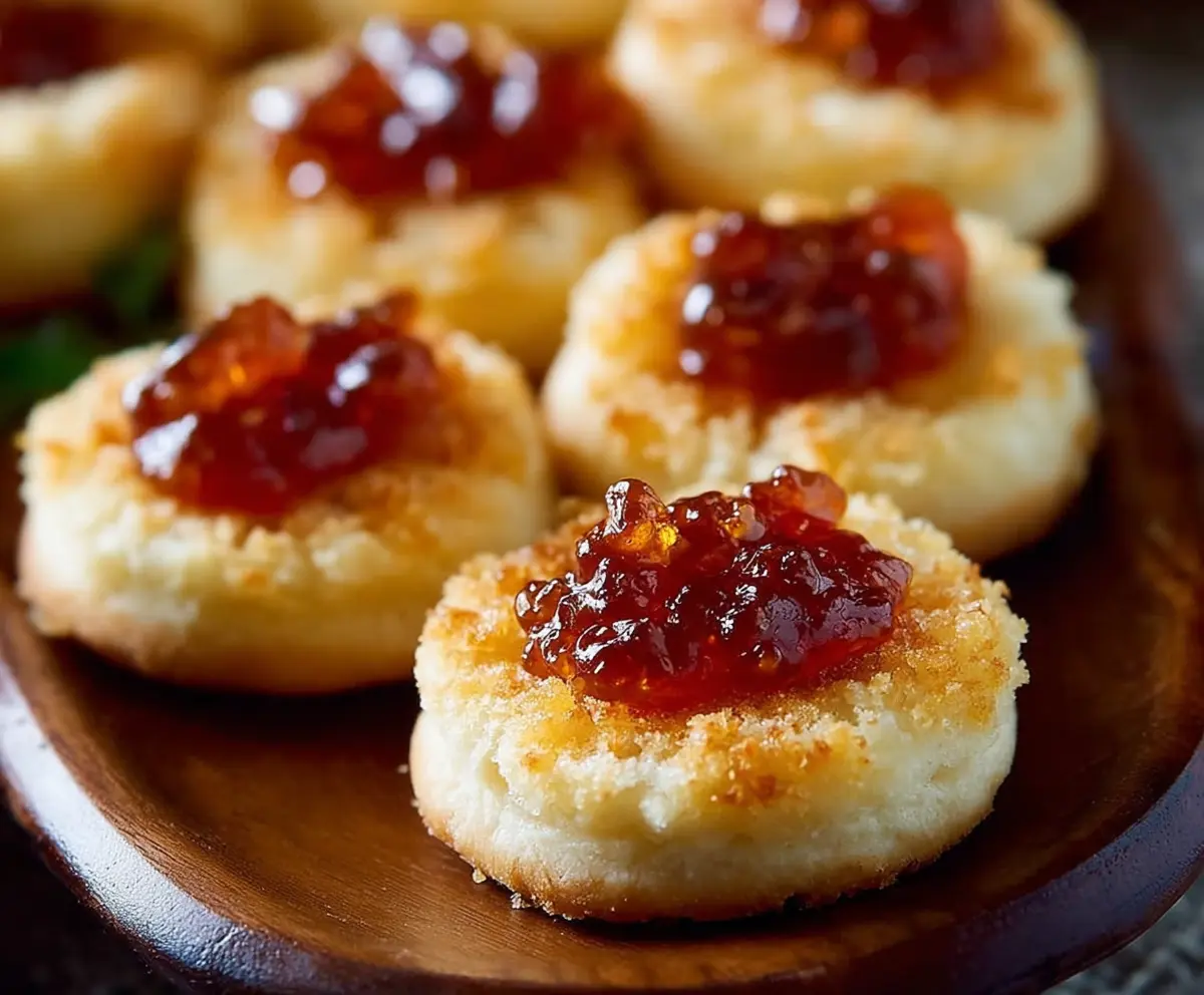 Cheesy Thumbprint Appetizers with Hot Pepper Jelly