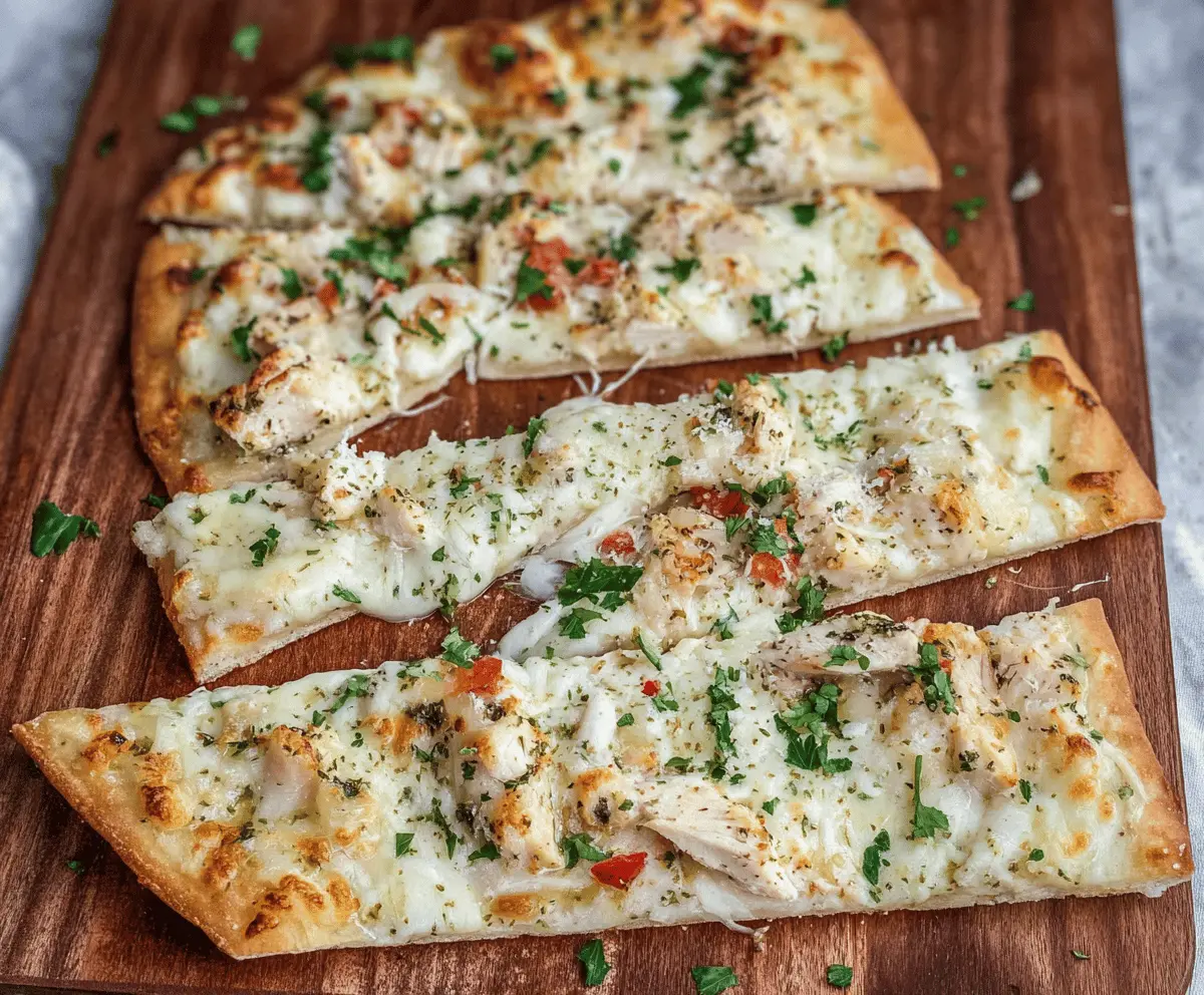 Easy Chicken Alfredo Flatbread