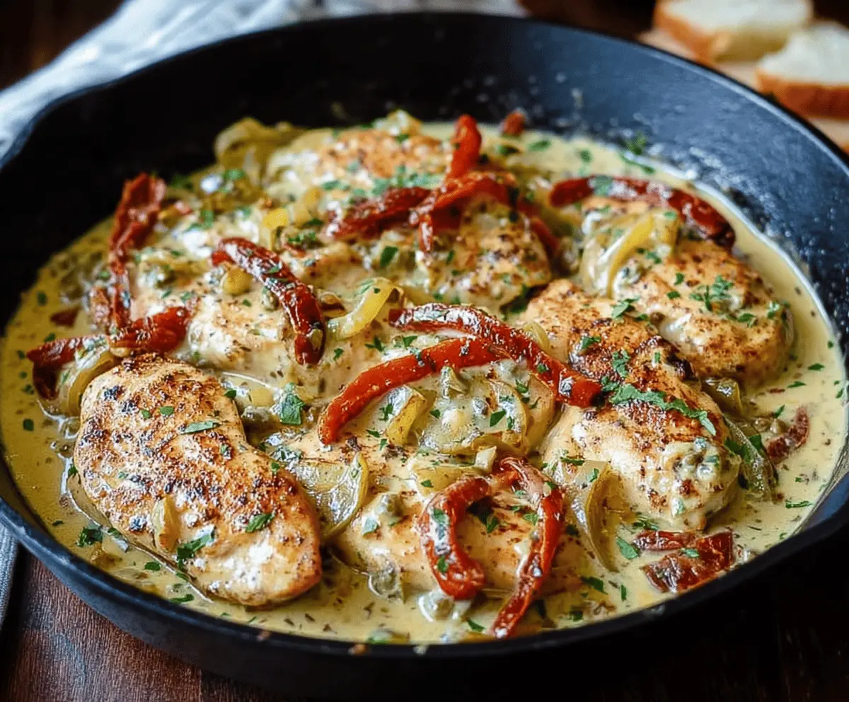 Creamy Pepperoncini Chicken Skillet