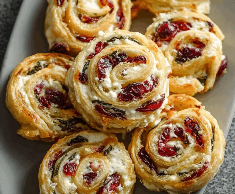 Flaky Cranberry Cream Cheese Pinwheels