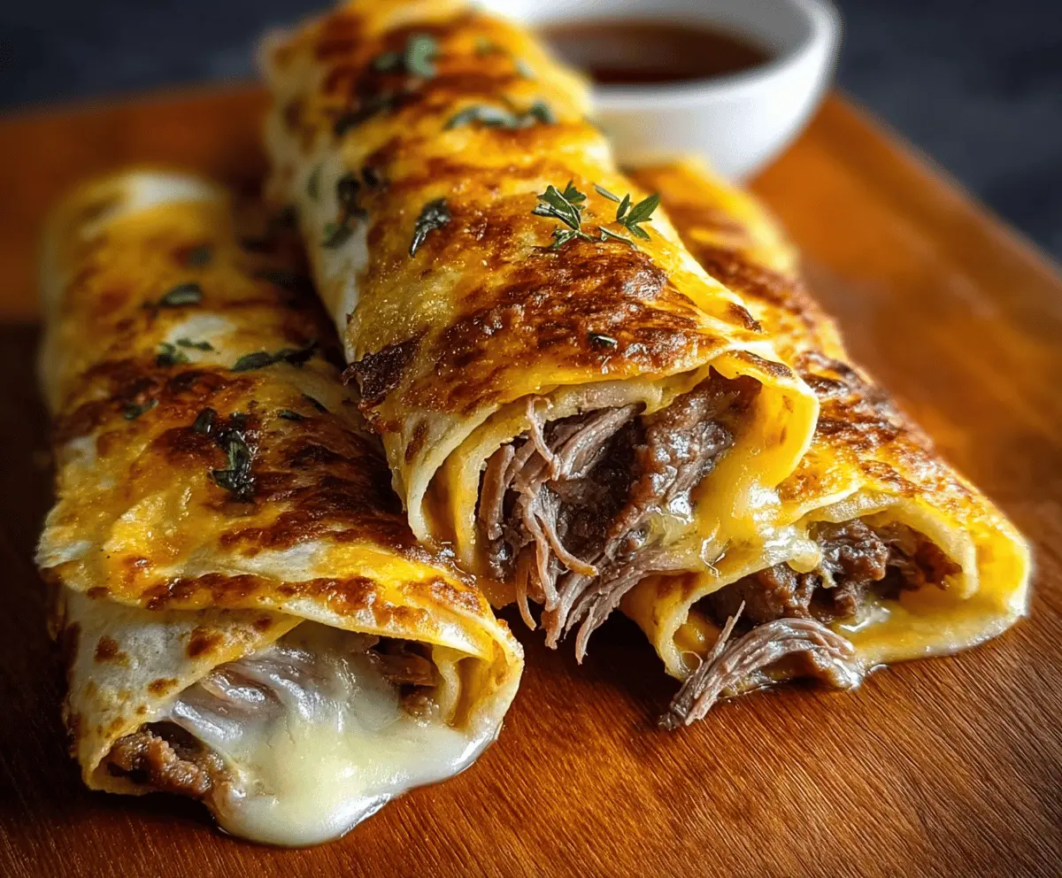 Easy French Dip Tortilla Roll Ups