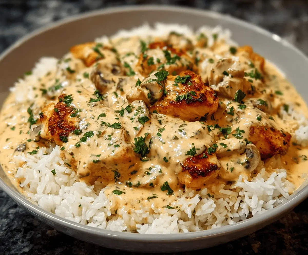 Creamy Smothered Chicken & Rice Recipe