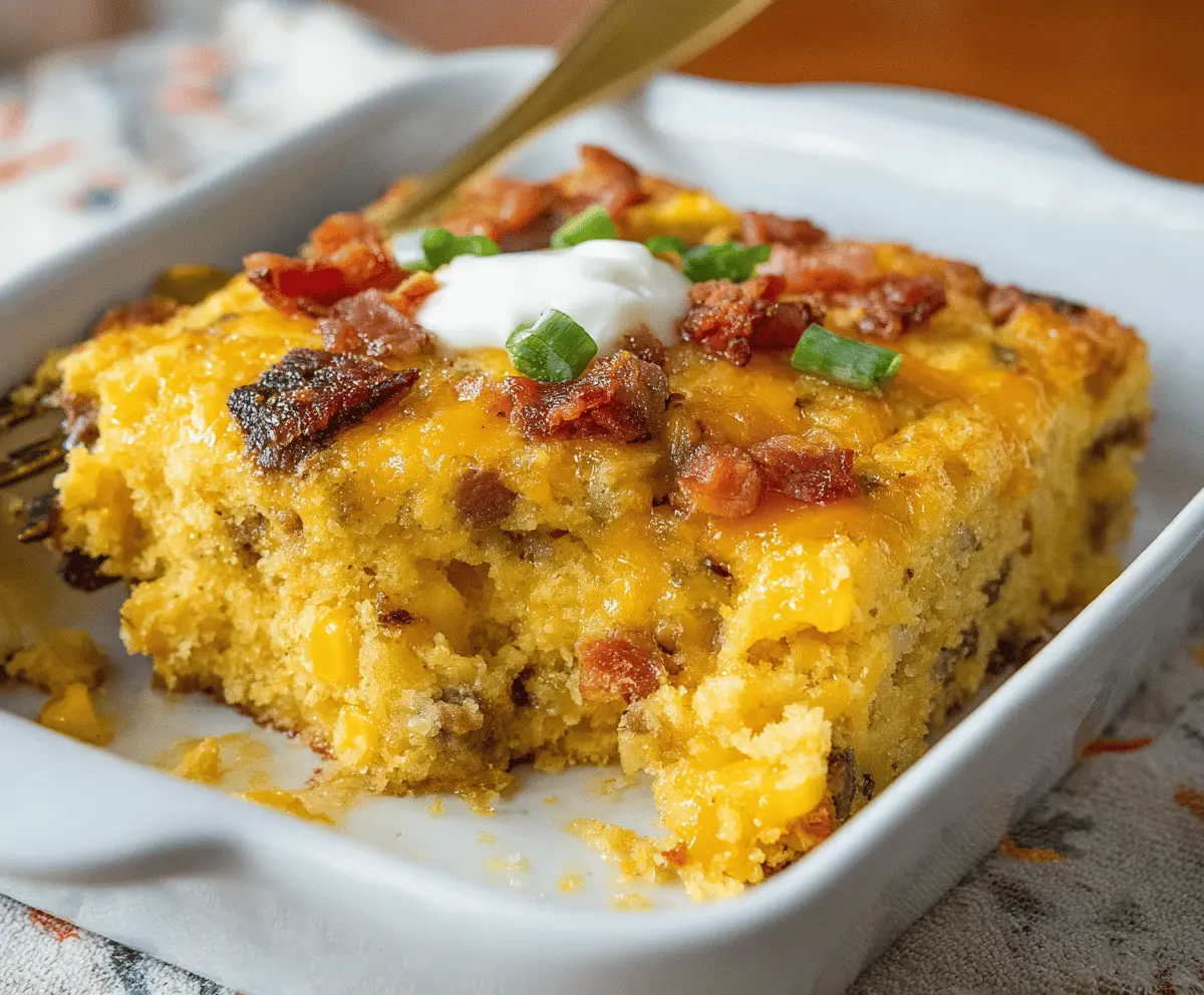 Easy Loaded Cornbread Casserole