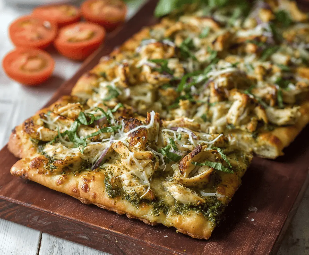 Easy Pesto Chicken Flatbread Recipe