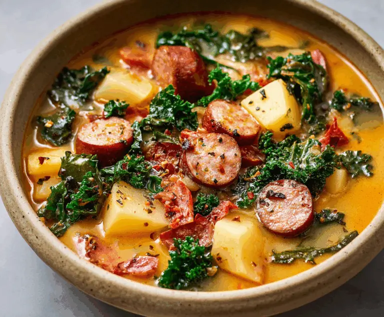 Smoky Sausage Potato And Kale Soup