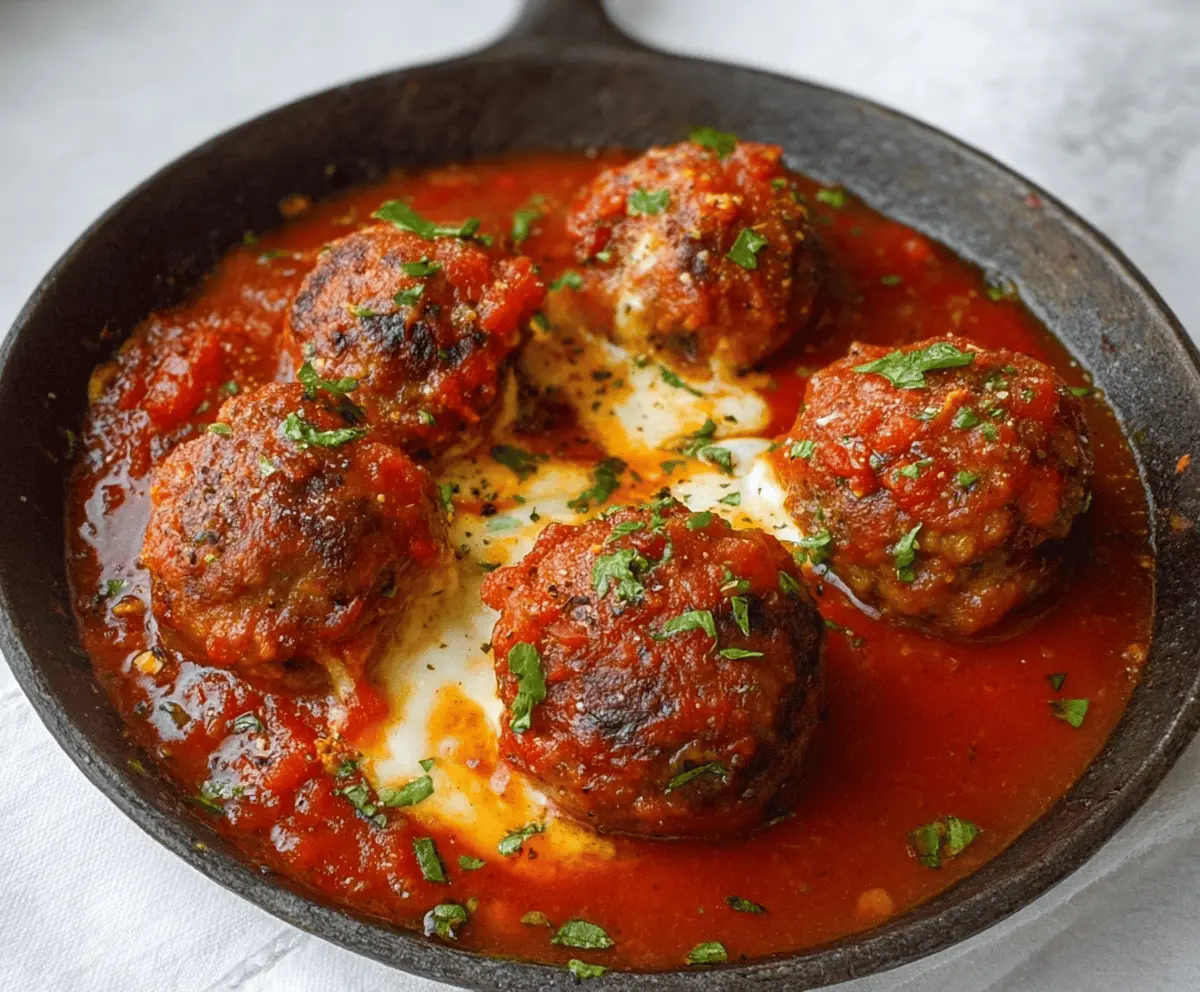Cheesy Stuffed Meatballs Recipe