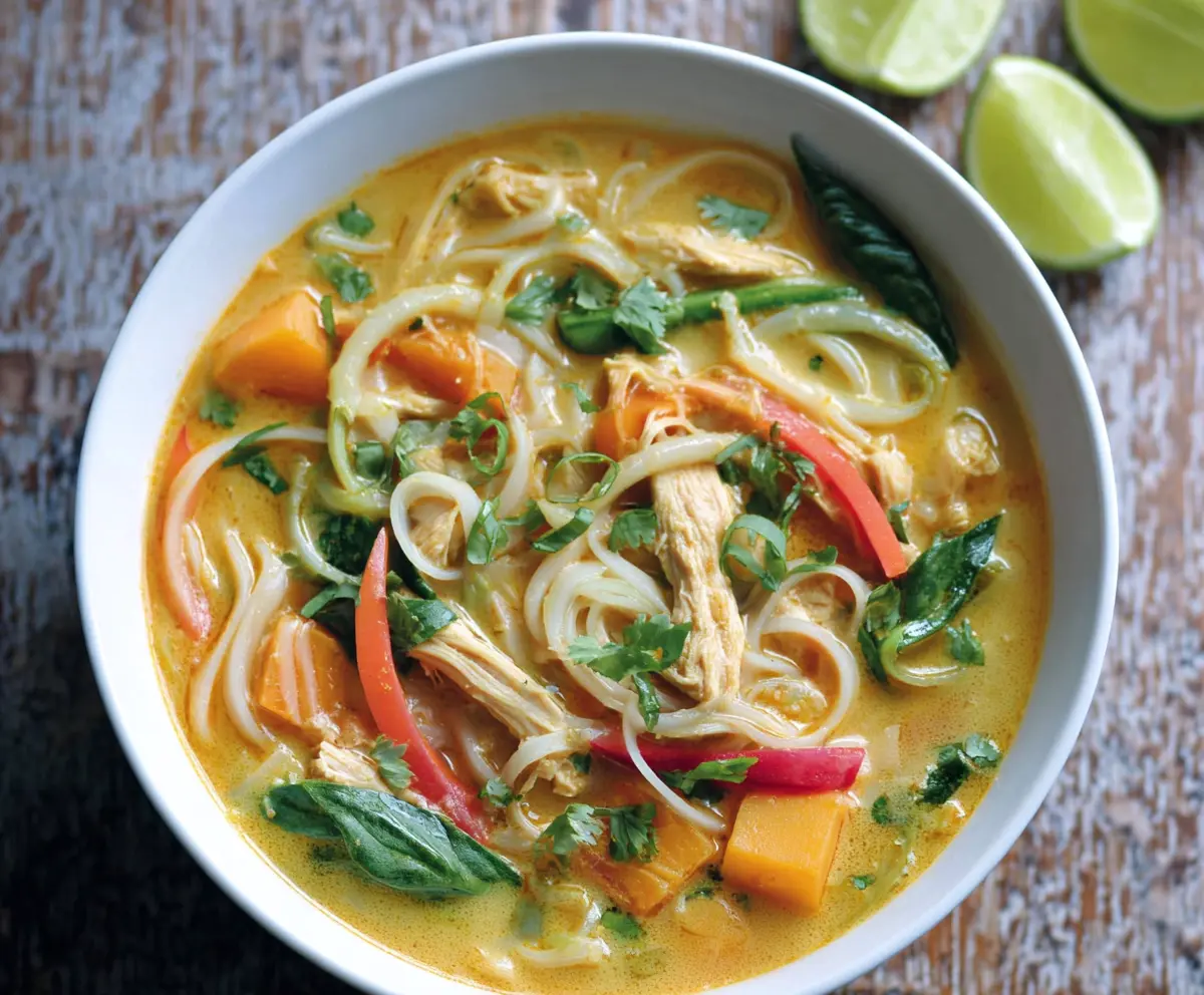 Easy Thai Chicken Curry Noodle Soup
